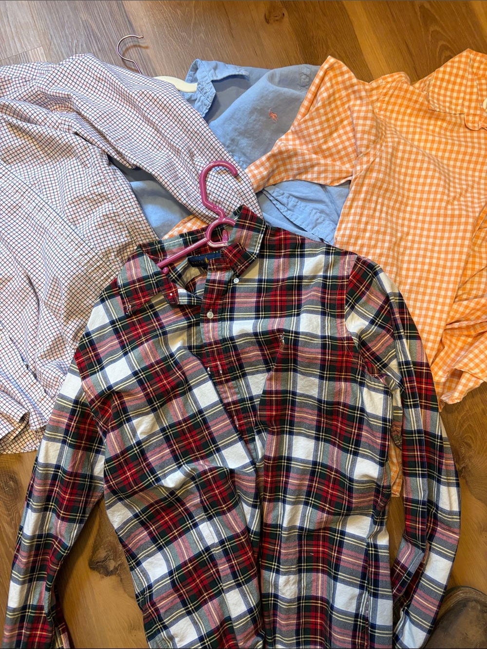 Ralph Lauren Plaid Button-Down Shirt — Red, Green & Blue